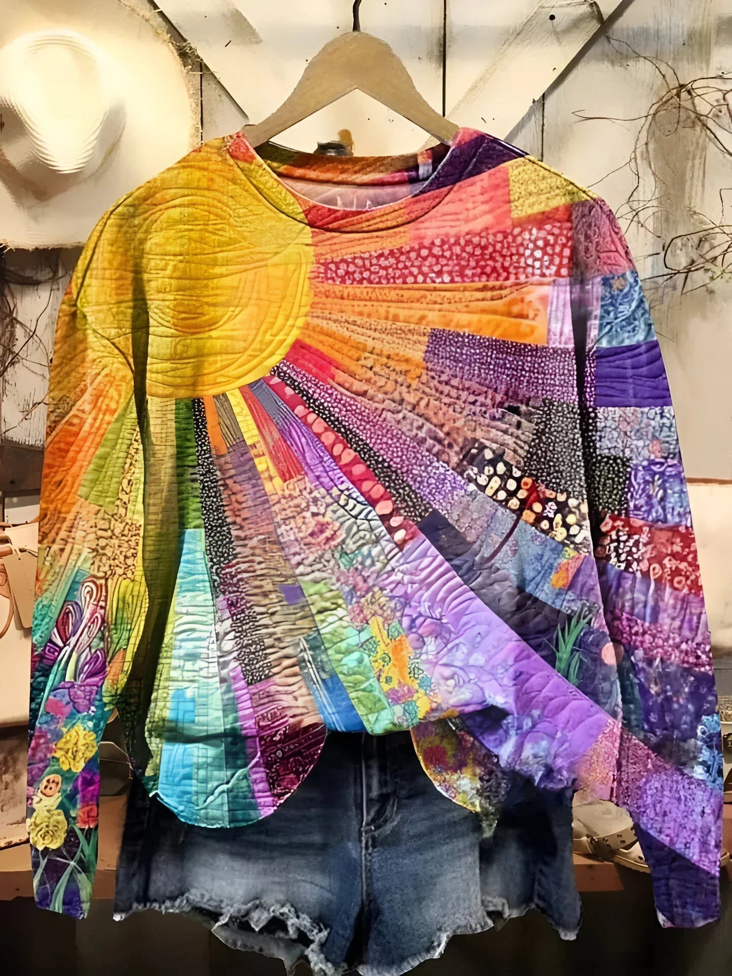 星瑩|彩色陽光拼貼長袖上衣